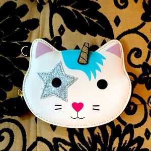 Betsey Johnson kitty cat unicorn zipper wallet